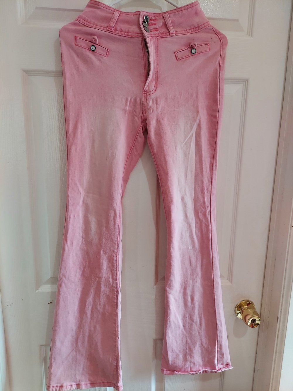 SHEIN Pink Boot-Cut Flare Pants